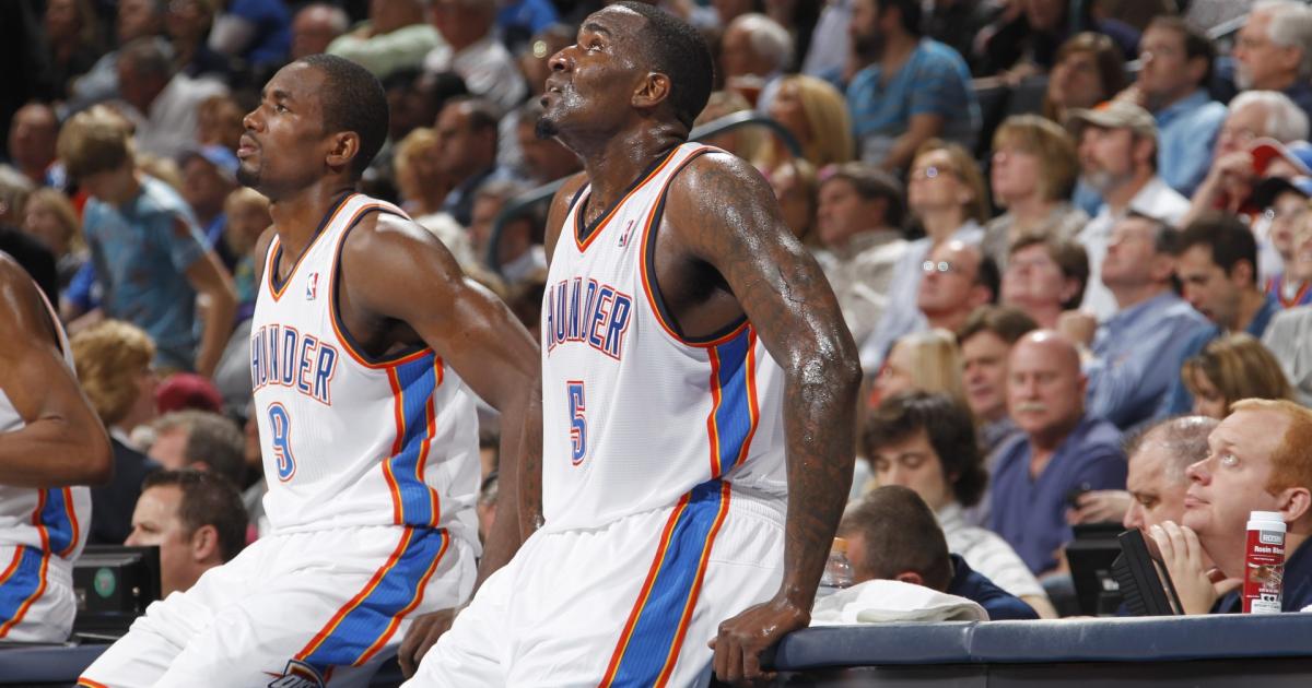 Serge Ibaka and Kendrick Perkins beef, explained: Former Thunder teammates trade shots on Twitter after Perkins’ comments about Ibaka’s age